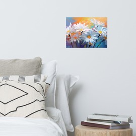 Rainbow Flowers Radiant Daisies Premium Luster Photo Paper Poster 12″×16″