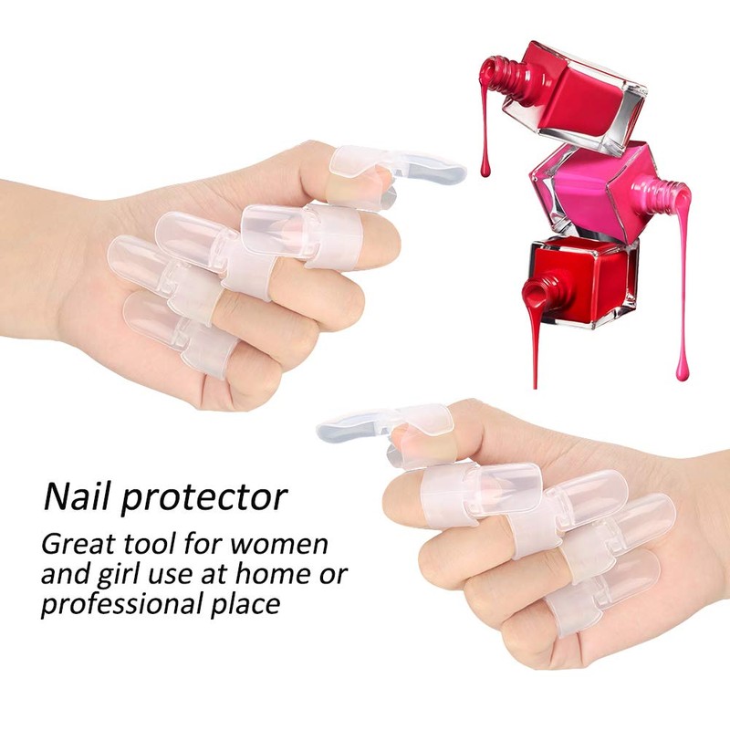 10Pcs/set Nail Polish Varnish Protector Holder Manicure Finger Nail Art
