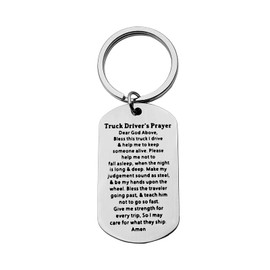 Trucker Keychain Truck Driver's Prayer Gift for Truck Drivers Men Dad Son Grandpa Husband Boyfriend for Christmas Birthday Long Distance Relationship Gift for Trucker Prayer Gift