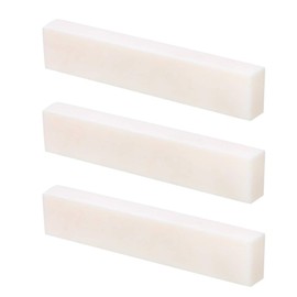 Bone Guitar Nuts Blank, DIY Blank Buffalo Bone Nut String Pillow for Classical Electric Acoustic Guitar Buffalo Bone Nut or Saddle Blank Replacement Part, 2 X 0.2 X 0.4in (3pcs)