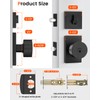 Haidms Black Door Knobs with Deadbolt, Heavy Duty Matte Black