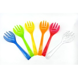 Kimmel Salad Servers Serving Spoon Salad Fork Salad Spoon Set of 2 Plastic Blue Transparent