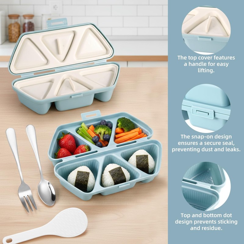 Sinbana 6 in 1 Onigiri Mold, Blue PP Triangle Rice