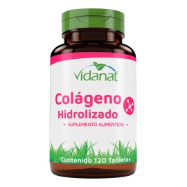Colageno Hidrolizado 120 Tabletas Vidanat Sabor Sin sabor