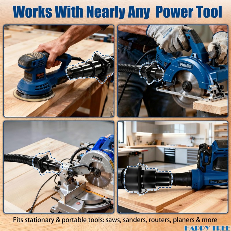 Universal Tool Adapter Attachment for Shop Vac Wet/Dry Vacuum Connects
