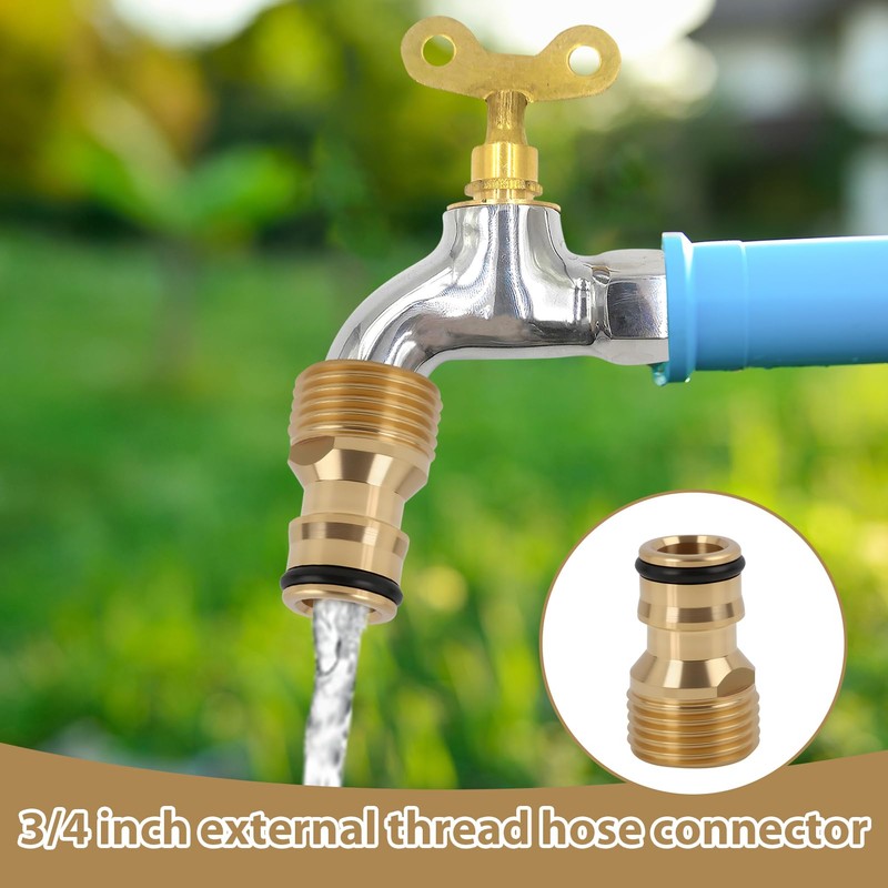 High-quality tap hose adapter, 3/4 inch male thread, brass plug-in