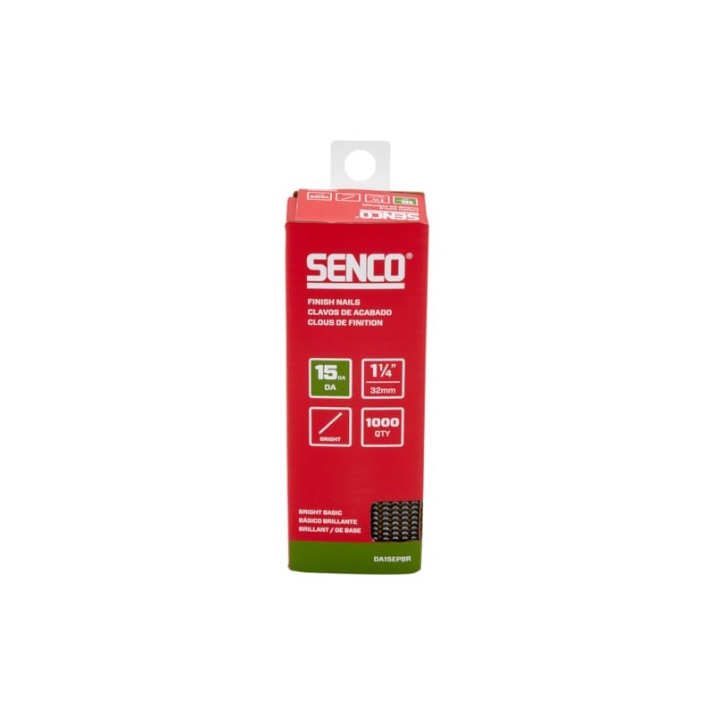 SENCO DA15EPBR 1-1/4" 15 Gauge Angled Finish Nails, Bright Finish