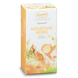 Ronnefeldt Teavelope Mountain Herbs BIO Organic- Rooibos Flavoured Herbal Infusion Tea With Lemon Grass, Cinnamon, Fennel Tea Bags 25 Count - Caffeine Free South African Natural Tea - Hot or Iced