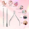 Makartt Cuticle Trimmer with Cuticle Pusher, Silver Nail Trimmer, Nail