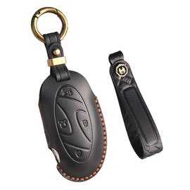 Ysbxitu Key Case Car Key Cover Protective Case Leather Accessories Compatible with Hyundai Ioniq 5 6 KONA SX2 Grandeur GN7 2023 2024 Car Key Bag Key Cover 5/7 Buttons, 7-button black