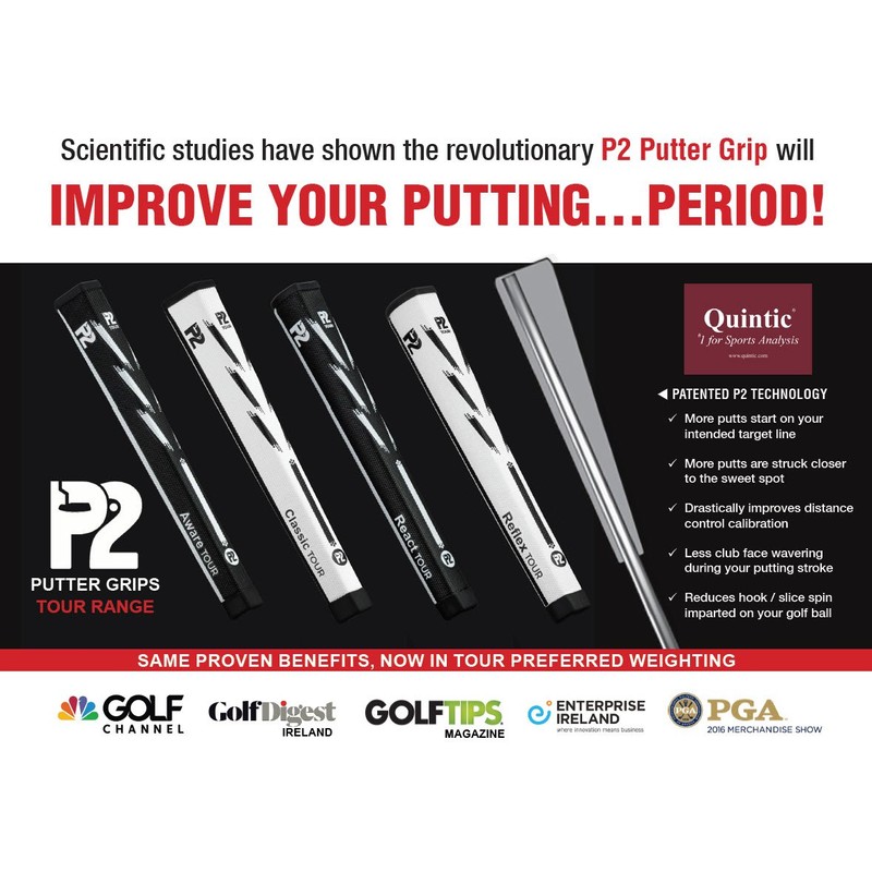 P2 Aware Tour Putter Grip White