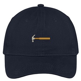 Trendy Apparel Shop Hammer Embroidered Cap Premium Cotton Dad Hat - Navy
