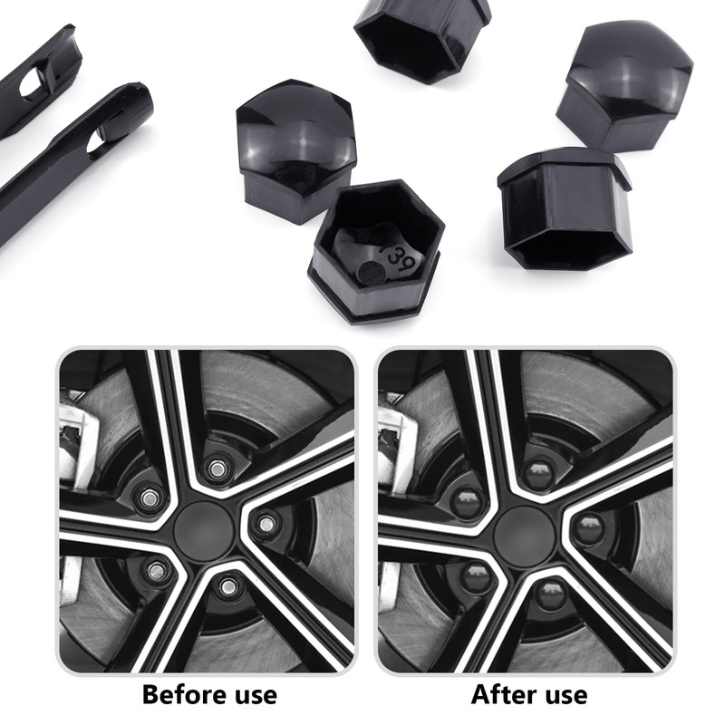 CIXLOGIC 20pcs Wheel Bolt Nut Cap Hexagonal Tire Nut Covers