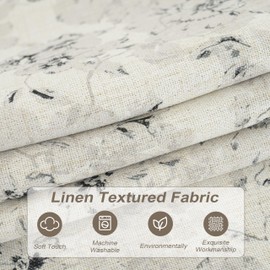 DriftAway Floral Pencil Sketch Lined Thermal Insulated Window Curtain Valance Rod Pocket 52 Inch 18 Inch Plus 2 Inch Header Linen Gray Soft White 1 Pack