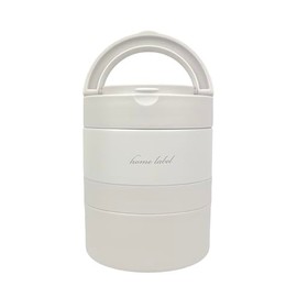 Pearl Metal DC-6010 Articulated Lunch Jar, 16.9 fl oz (480 ml), Stainless Steel, Home Label, Gray White