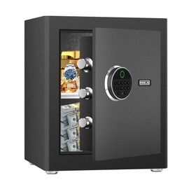 HSGCJS Biometric Fingerprint Safe Box with Digital Keypad, Security Safe for Home, Office and Hotel - 1.2 Cubic Feet