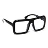 Black Thick Square Glasses Clear Lens Eyeglasses Frame Super Oversized