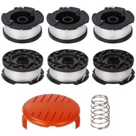 6 Pack A6481 A6485 Fadenspule für Black Decker Rasentrimmer STC1820CM STC1820PC STC1820EPC STC1840EPC ST5530 ST1823 GLC1823L20 (6 Pack +1 copertura + 1 molla)