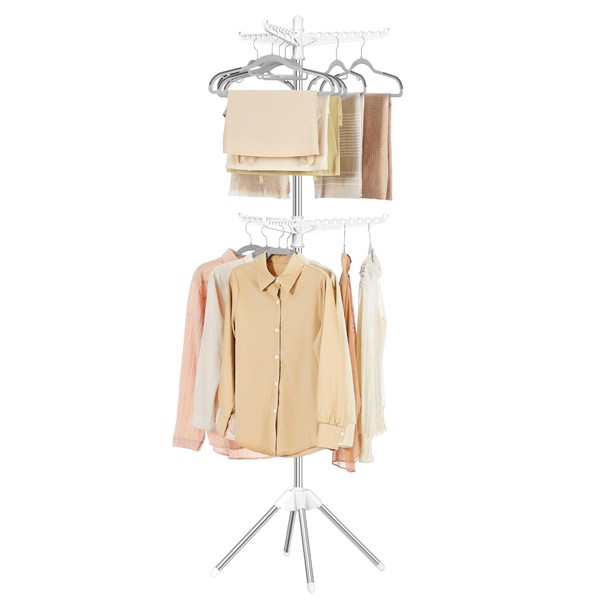 SONGMICS 2-Tier Clothes Drying Rack, 75.2-Inch Folding Laundry Drying Rack