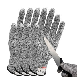 JNGTKL Cut Proof Gloves, 2 Pairs Gray Cut Resistant Gloves, Comfortable Cut Resistant Work Gloves, Suitable For Kitchen Cut Meat, Outdoor Work, Wood Cutting Work Gloves (M+L)