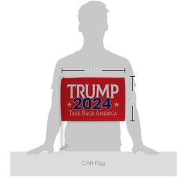 Trump Take Back America Flag Red for Car Decor Red Bandera para Car Decorros Window Clip Pole Mount Kit Rally Shooting 2024 Poster MAGA Sign Outdoor Auto Decorations Republican Gift Made in USA