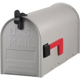 Solar Group ST100000 Postmaster Standard Size Galvanized Steel Rural Mailbox U.S. Postmaster General Approved, Gray