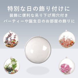 TKY Plastic Ball, Plastic Sphere, Ornament, Ball, Decorative, Clear, Hollow, Sphere, Decorative, Storage, DIY (6.3 inches (16 cm)