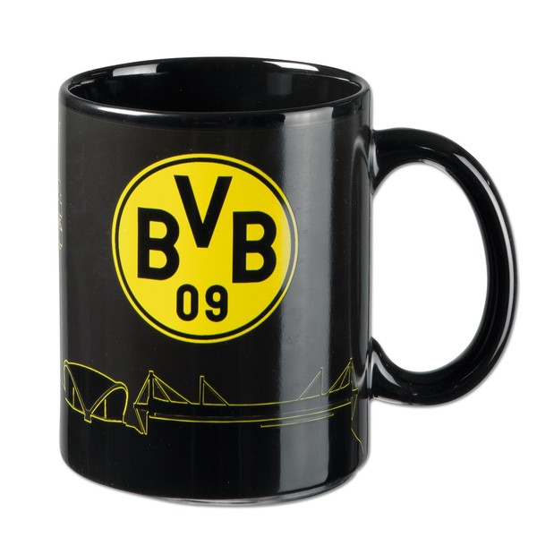 Borussia Dortmund,Tasse magique avec ligne d'horizon, noir-jaune
