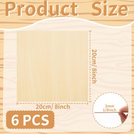 Anvin Birch Plywood Panels Craft Wood Unpainted Wood Boards for Crafts, Laser Cutting and Engraving, CNC Cutting, Wood Burning, Painting, Fretsawing, Modelling (200 x 200 x 3 mm,