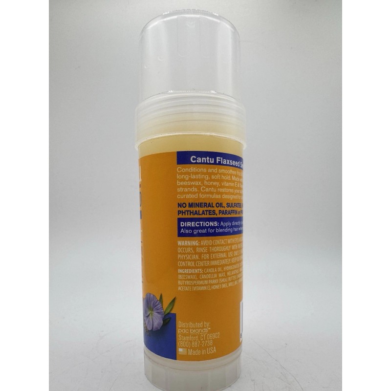CANTU FLAXSEED SMOOTHING HAIR WAX Strong Hold, 2 Oz New