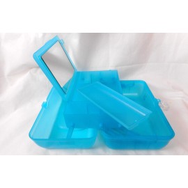 Caboodles Claire's Caboodles Blue Sparkle On-The-Go Girl Retro Case Unicorn Latch 13" Long