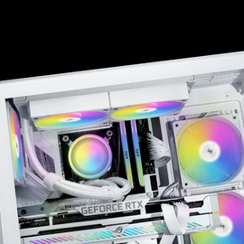 SAMA L40 240mm AIO CPU Liquid Cooler, ARGB PWM Fans up to 2000 RPM, Quiet 4-Pin Water Cooling System, Intel LGA 1700/1851/1200/115X/2011/1366 & AMD AM5/AM4 Compatible, White