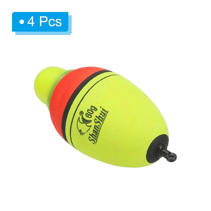 PATIKIL 4pcs 60g/2.1oz Lighted Fishing Slip Bobber EVA Light Up