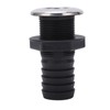 1 1/2in Through Hull Drain Straight Black with Stainless Steel