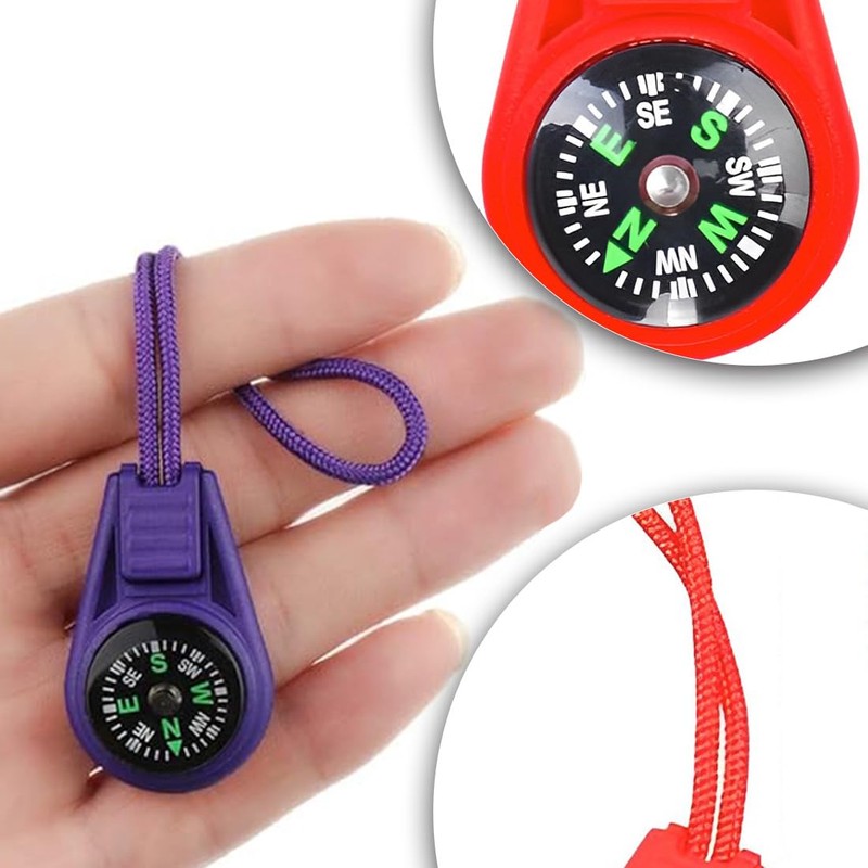 UYVPAER Pack of 8 Multicolour Mini Survival Compass Outdoor Compass