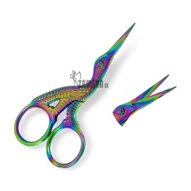 ZAMAHA UK® 1 Pcs Stainless Steel Sewing Scissors DIY for Embroidery, OWL Scissors, Craft, Needle Work, Art Work & Everyday Use (Crane Design) (Stork Multi Plasma)