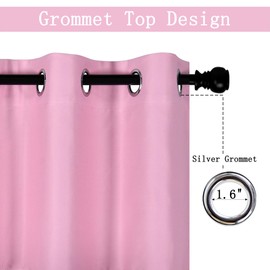 DECOVSUN Brush Pink Valance for Girls Bedroom Blackout Grommet Top Valance Window Treatment for Living Room Short Straight Drape Valance for Nursery Baby Girls Room 100X18 1 Panel
