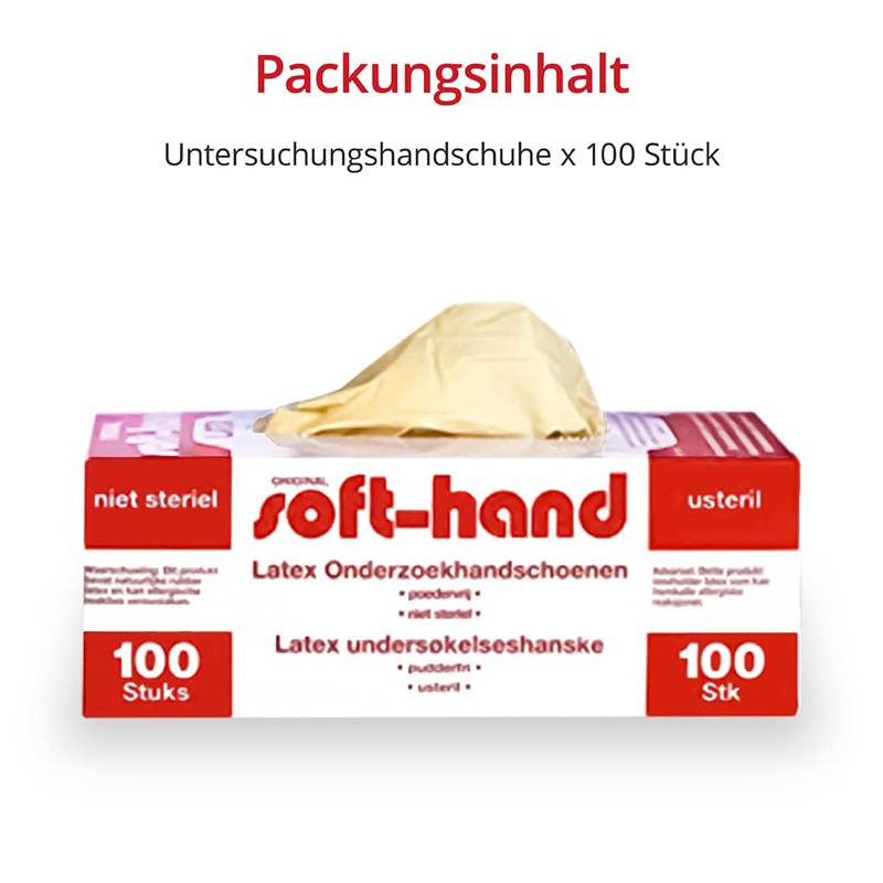 Servoprax Soft-Hand Examination Gloves - Disposable Latex Gloves - Brushed