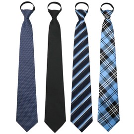 LHXzizizi Pre Tied Ties for Men, Mens Ties Sets Adjustable Men's Necktie Pack 4pcs Zipper Tie for Business Wedding Party Prom (A/4pack)