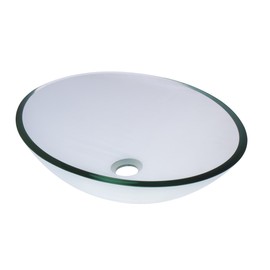 Novatto TIG-8012C Ovale Glass Vessel Bathroom Sink, Clear