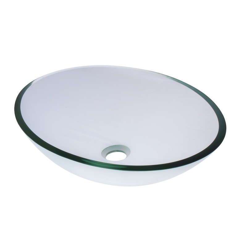 Novatto TIG-8012C Ovale Glass Vessel Bathroom Sink, Clear