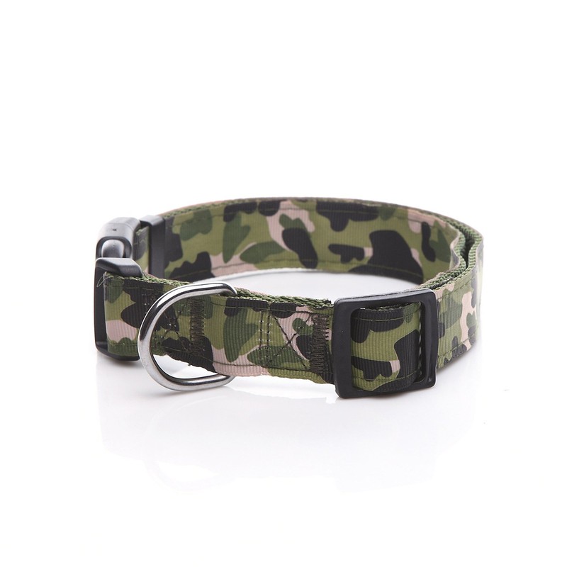 Taida Durable Nylon Camouflage Adjustable Dog Collar, 1 Inch Wide,