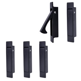Dontay 5 Pack Pocket Door Pull Handle, Edge Pull, Professional Stainless steel 304, Flush Mount Door Pull for Pocket Sliding Door (Matte Black, 5)
