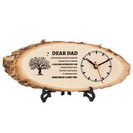 PRSTENLY Dad Birthday Gifts from Daughter Son, Best Dad Ever Wooden Clock Gifts for Men, Father's Day Retirement Appreciation Thank You Dad Gifts Home Decor for Dad-TICK-TOCK