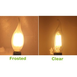 Filament Leuchtmittel E14 Dimmbar LED Glühbirne Kronleuchter Kerzenform 4W Kerze Lampe, Ersetzt 40 Watt 2700K Warmweiß, Milchglas, 10er Pack