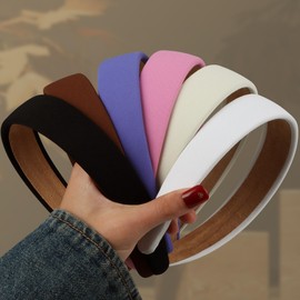 DiyJibb Headbands for Women - 1 Inches Wide Headbands - Solid Color Headband Fashion Hair Accessories- Trendy Women Girls Non Slip Fashion Hair Bands- Thick Elastic Hair Bands for Women's Hair 6PCS