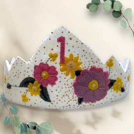 Rachel's Of Greenfield Flower Birthday Crown Kit | DIY Quilted Crown | Birthday Crafts | Templates and Materials Included