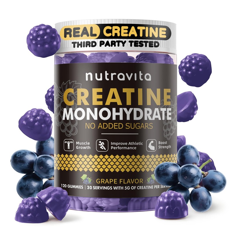 Nutravita Creatine Monohydrate Gummies for Men & Women-5g of Creatine