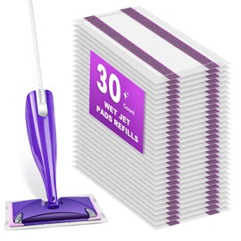 30 Count Wetjet Pads Refill for Swiffer Wet Jet Spray Mop,All Purpose Multi-Surface Disposable Wet Jet Mop Cleaning Pads for Floor Cleaning, High-end Water Molecule Cotton,Super Absorbent