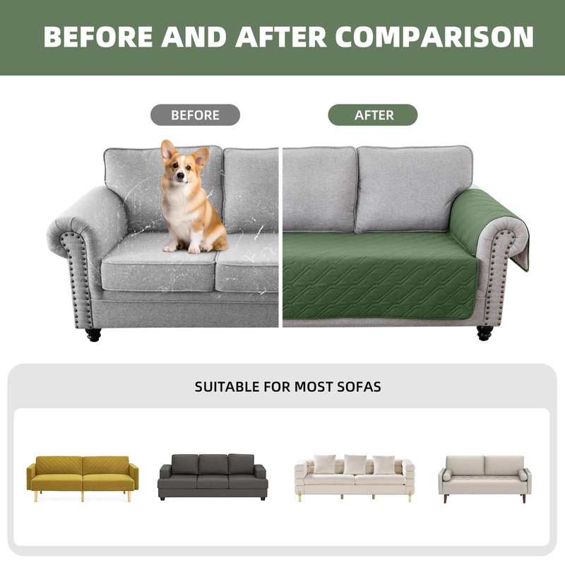 RAPRAP 100% Waterproof Sofa Cover with Side Pockets, 2 Seater